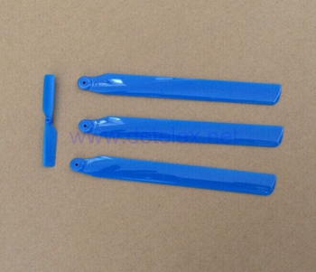 XK-K123 AS350 wltoys V931 helicopter parts main blades + tail blade (blue) - Click Image to Close